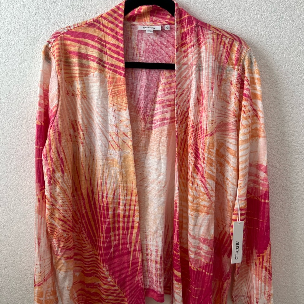 NEW Chico's Vibrant Multicolor light duster top